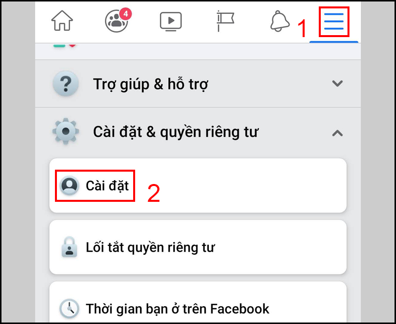 Chọn Cài đặt